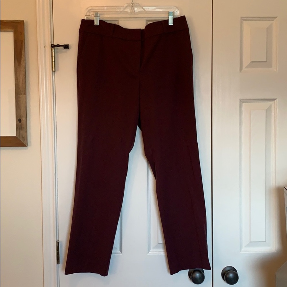 Ann Taylor Maroon Ankle Dress Pants size 12
